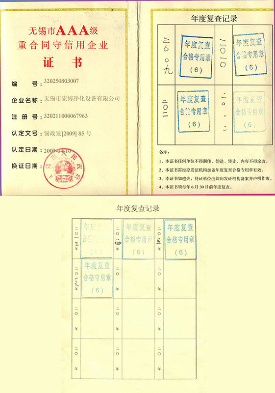 重合同守信用企业AAA